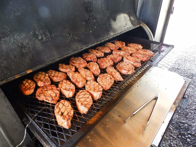 Thick Cut Pork Chops on Meadow Creek TS120 Tank Smoker Thick Cut Pork Chops on Meadow Creek TS120 Tank Smoker