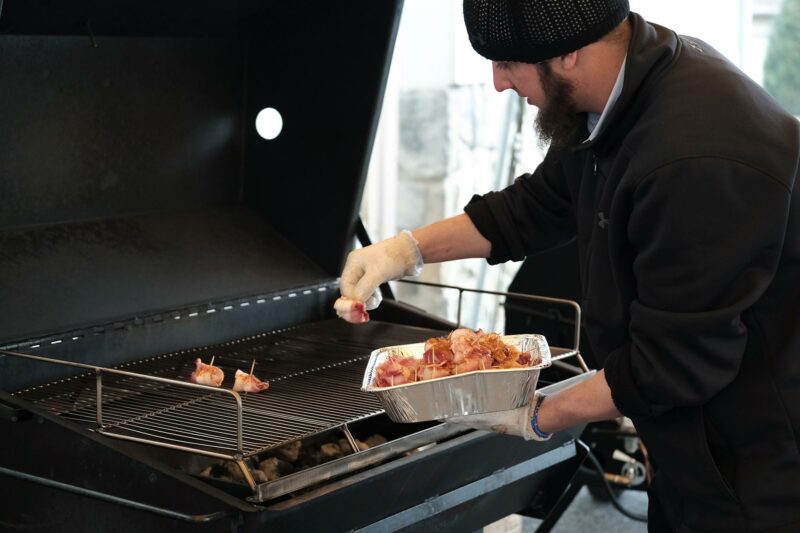 Bacon Wrapped Scallops on a Meadow Creek Pig Roaster Bacon Wrapped Scallops on a Meadow Creek Pig Roaster
