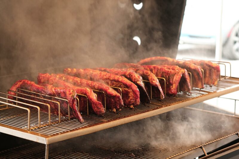 Smoked Pork Ribs on a Meadow Creek Pig Roaster Smoked Pork Ribs on a Meadow Creek Pig Roaster