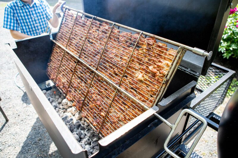 Grilling Chicken Thighs on Meadow Creek BBQ42 Chicken Cooker Grilling Chicken Thighs on Meadow Creek BBQ42 Chicken Cooker