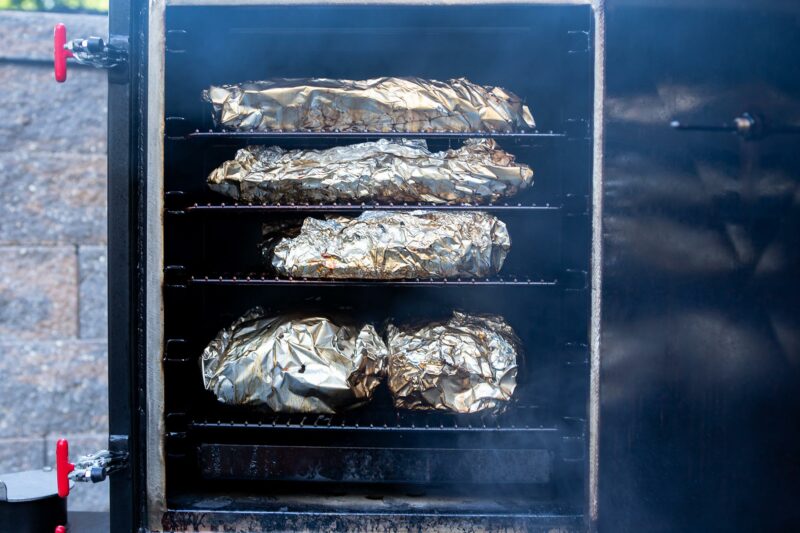 Wrapped Briskets, Pork Butts and Baby Back Ribs on Meadow Creek BX25 Box Smoker Wrapped Briskets, Pork Butts and Baby Back Ribs on Meadow Creek BX25 Box Smoker