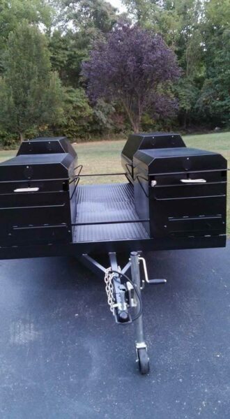 Custom Trailer With Meadow Creek BBQ42 Chicken Cooker and Meadow Creek Pig Roasters