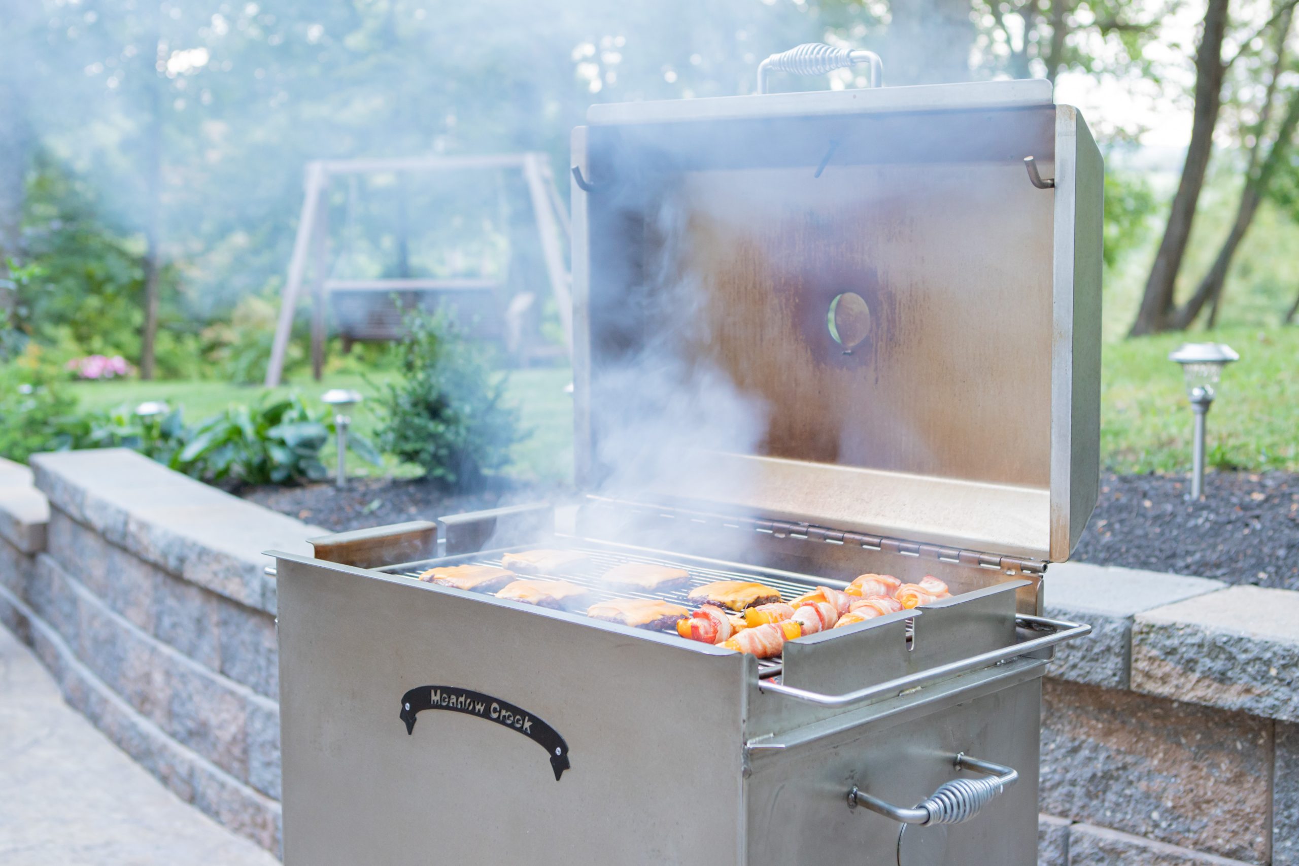 How to Grill Burgers on a Meadow Creek BBQ26S Chicken Cooker