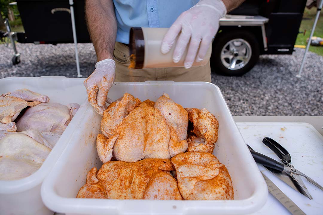 My BBQ Smoker Trailer Smoking and Searing Spatchcock Chickens