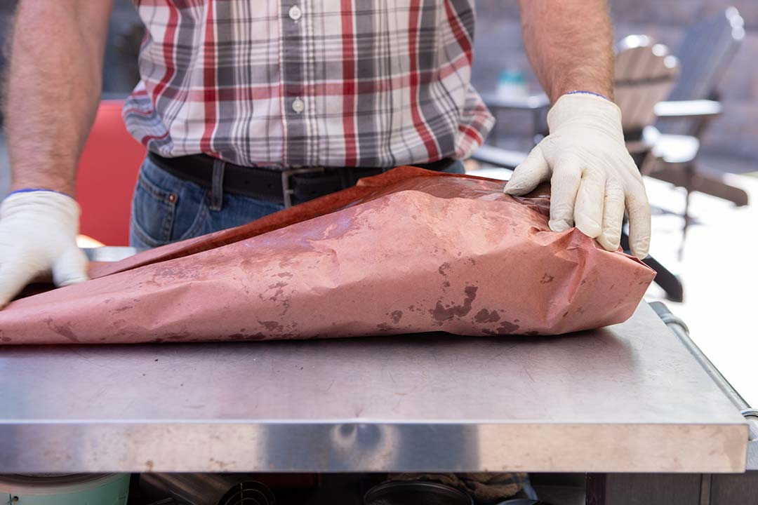 Meadow_Creek_SQ36_Offset_Smoker_36_Wrapping_Brisket