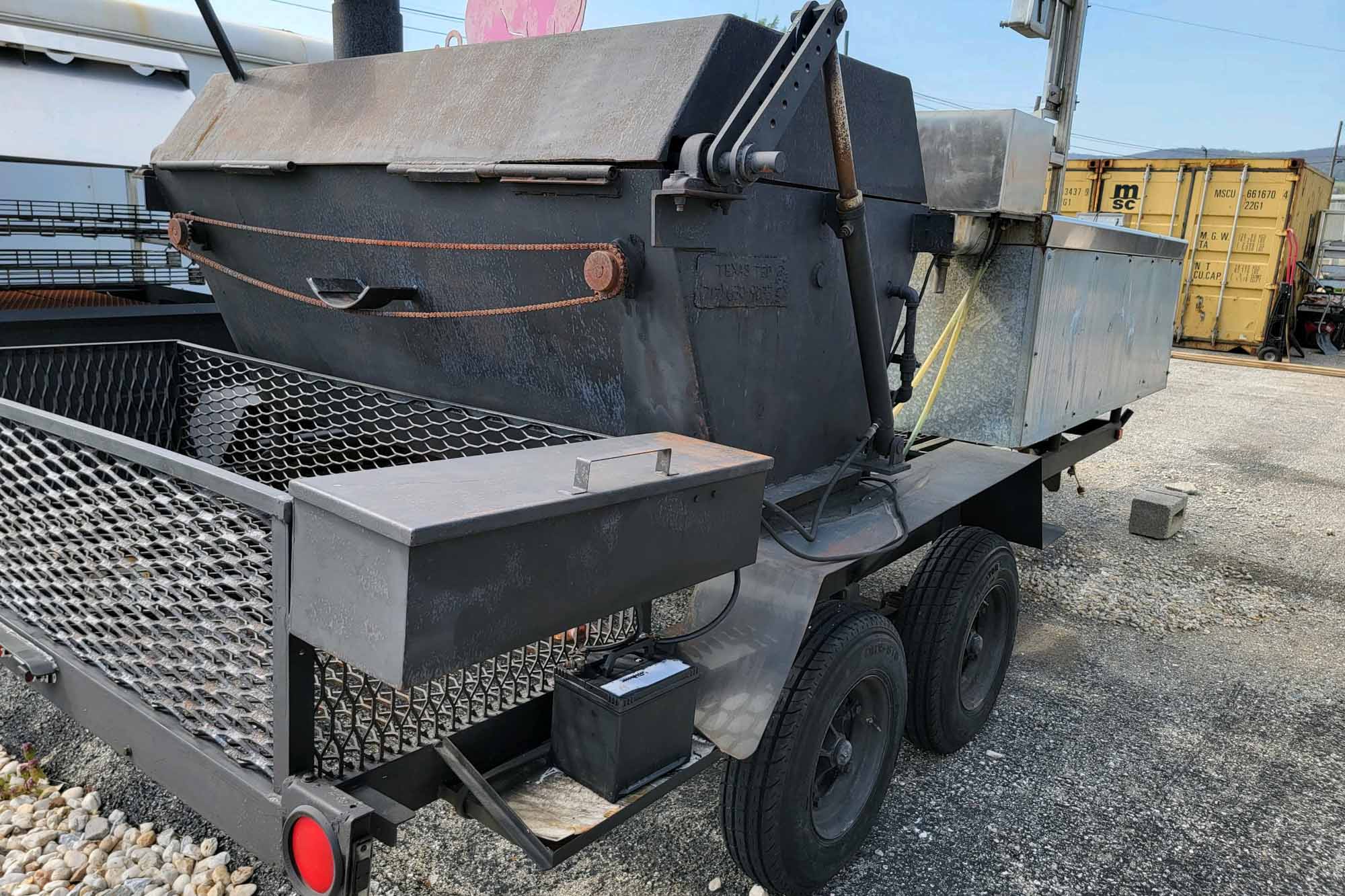 20' Double-Axle Trailer With 6' x 3' Smoker, a 2' x 3' Smoker, Stainless Steel Table, and 3-Bowl Sink