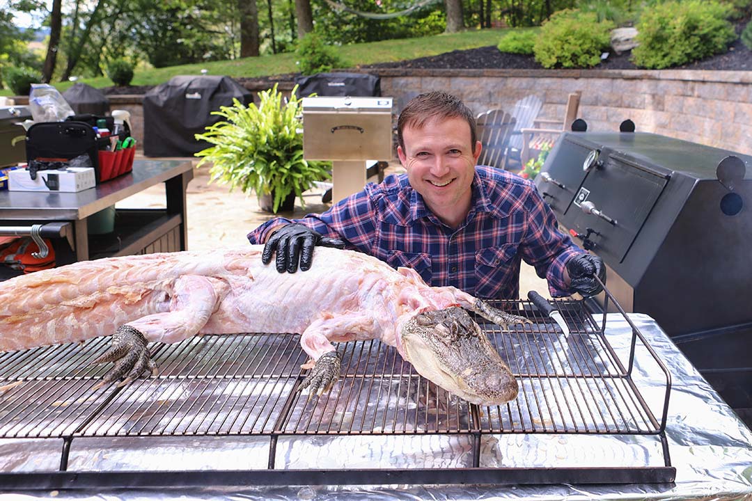 How to Cook a Whole Alligator Meadow Creek PR60T Pig Roaster Demo