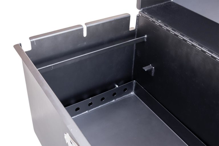 Drip Pan and Charcoal Pan Hardware and Optional Charcoal Pullout