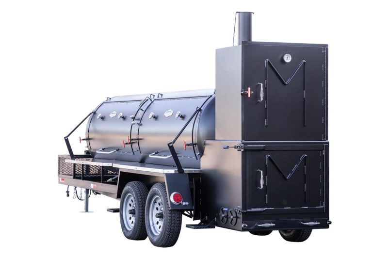 Meadow Creek TS1000 BBQ Smoker Trailer With Optional Stainless Steel Exterior Shelves Meadow Creek TS1000 BBQ Smoker Trailer With Optional Stainless Steel Exterior Shelves