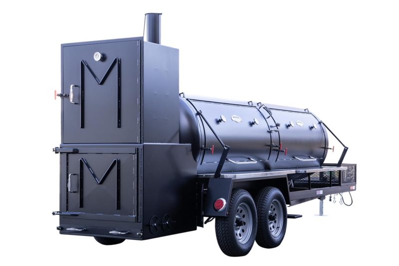 Meadow Creek TS1000 BBQ Smoker Trailer With Optional Stainless Steel Exterior Shelves Meadow Creek TS1000 BBQ Smoker Trailer With Optional Stainless Steel Exterior Shelves