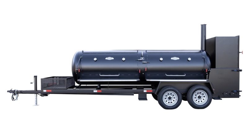 Meadow Creek TS1000 BBQ Smoker Trailer With Optional Stainless Steel Exterior Shelves Meadow Creek TS1000 BBQ Smoker Trailer With Optional Stainless Steel Exterior Shelves
