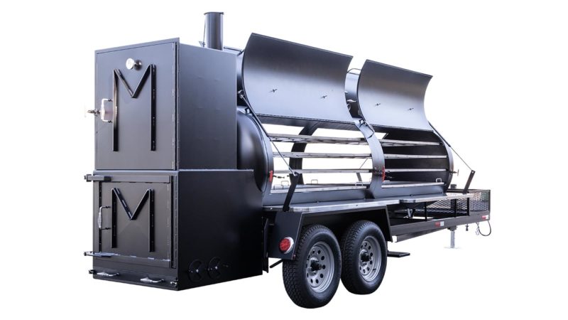 Meadow Creek TS1000 BBQ Smoker Trailer With Optional Stainless Steel Exterior Shelves Meadow Creek TS1000 BBQ Smoker Trailer With Optional Stainless Steel Exterior Shelves
