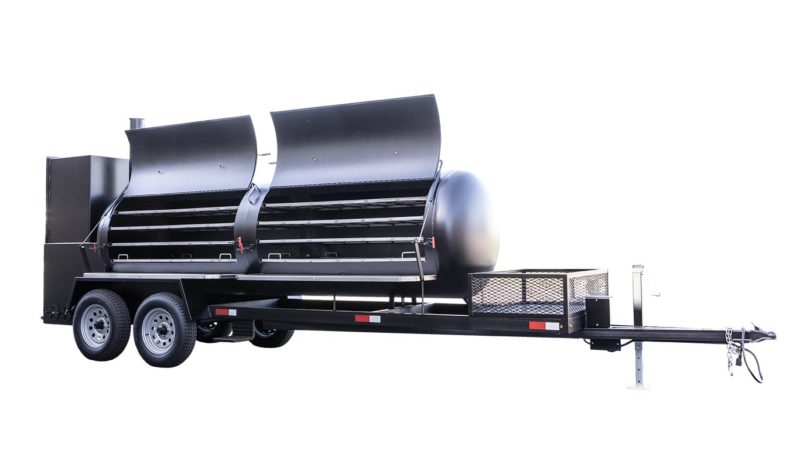 Meadow Creek TS1000 BBQ Smoker Trailer With Optional Stainless Steel Exterior Shelves Meadow Creek TS1000 BBQ Smoker Trailer With Optional Stainless Steel Exterior Shelves