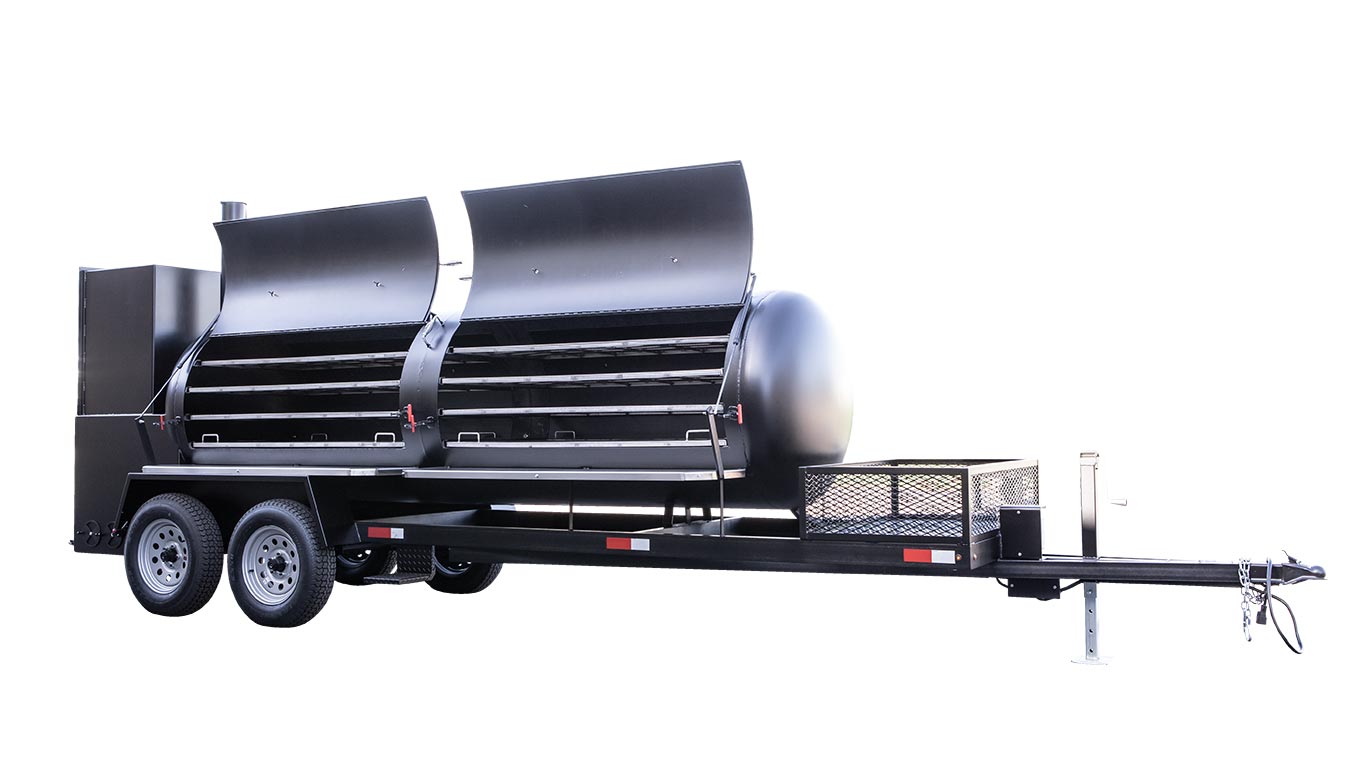 Meadow Creek TS1000 BBQ Smoker Trailer With Optional Stainless Steel Exterior Shelves