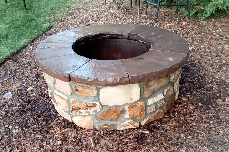 Custom Breeo Firepit With Stone Surround